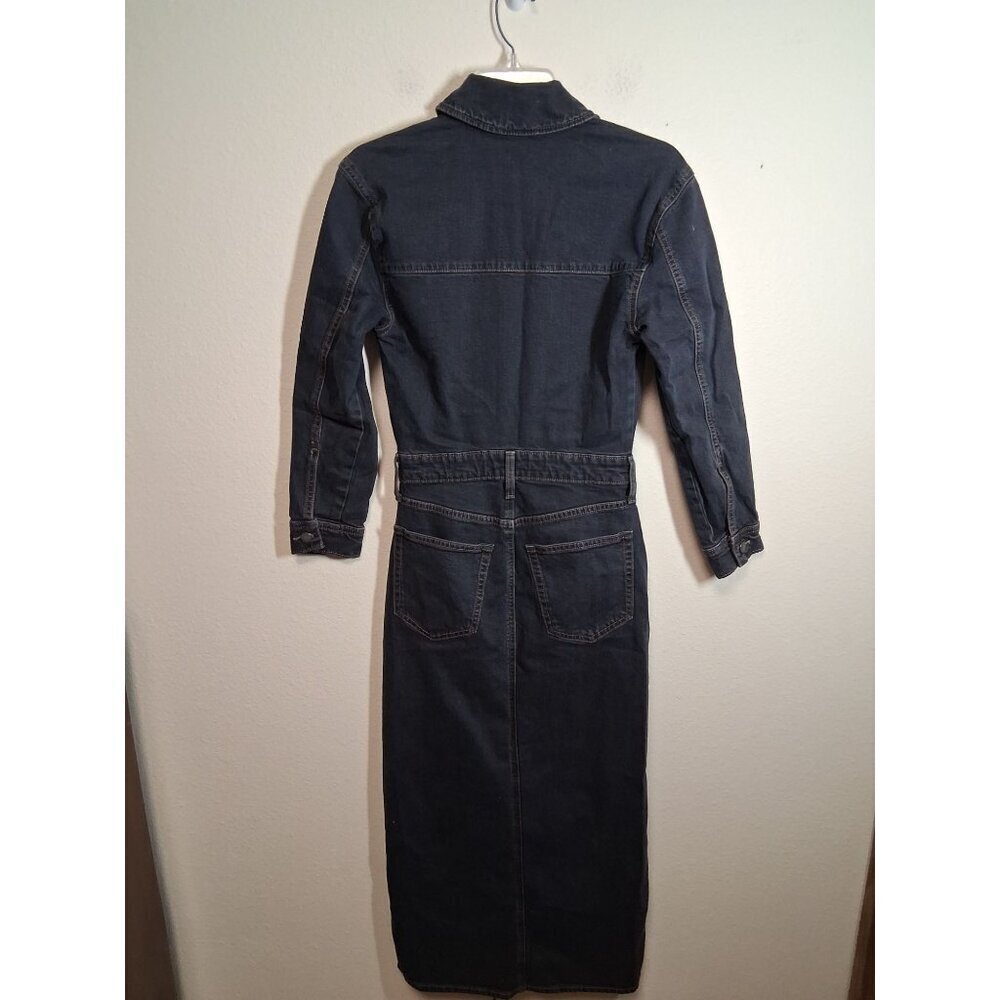 NWOT Universal Thread Denim Maxi Dress Black Wash Jean Women's Size 00 - Picture 3 of 5